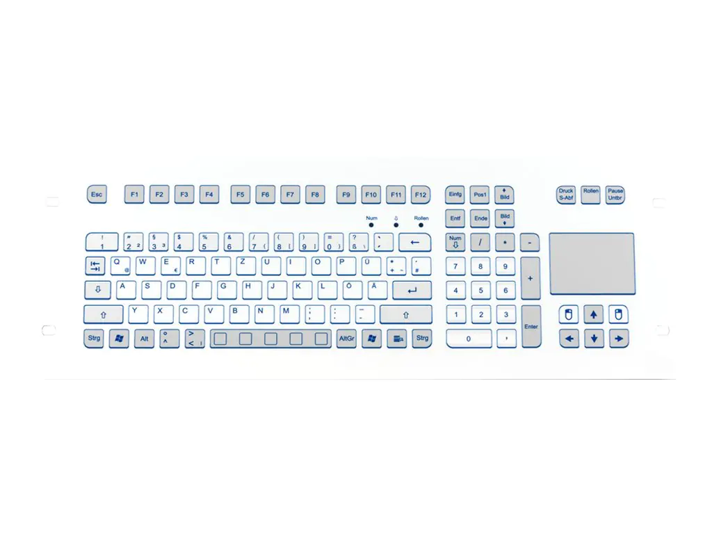 GETT TKS-105c-TOUCH-FP-4HE - Tastatur - mit Touchpad - rack-montierbar - USB - Deutsch