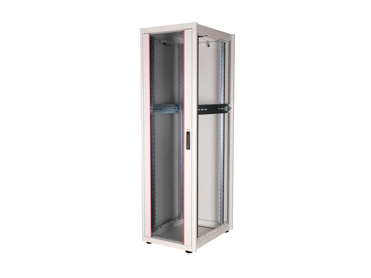 ROLINE Basic - Schrank Netzwerkschrank - Glas Tür, 600x800 BxT - RAL 7035, Hellgrau - 42HE - 48.3 cm (19") 26.21.0043
