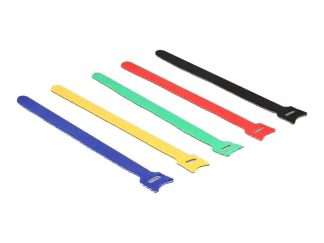 Delock farbig - Klettverschluss - 24 cm - Schwarz , Blau, Gelb, Rot, grün (Packung mit 10)