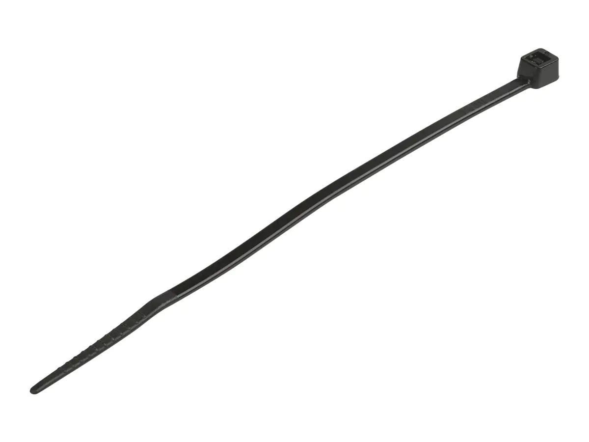 StarTech Kabelbinder 100x2 mm - Selbstsichernde Nylon-Kabelbinder mit Gebogener Spitze, Bündeldurchmesser bis zum 22 mm, 8 kg Zugfestigkeit, 94V-2/UL, 1000 Stück - Schwarz (CBMZT4BK) - Kabelbinder - 10.16 cm - Schwarz - TAA-konform (Packung mit 1000)