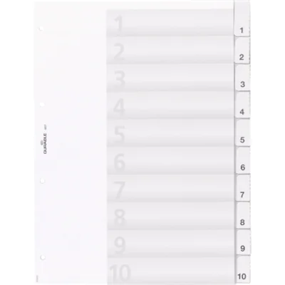 DURABLE Register 682119 DIN A4 10teilig Hartfolie tr