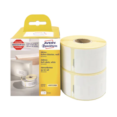 Avery Zweckform Etikett AS0722400 89x36mm 260 St./Rl. 2 Rl./Pack.