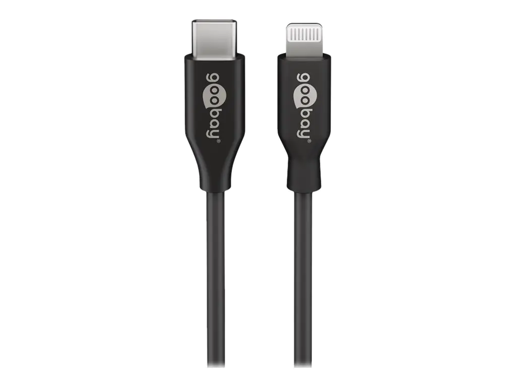 goobay - Lightning-Kabel - 24 pin USB-C männlich zu Lightning männlich - 50 cm - Schwarz