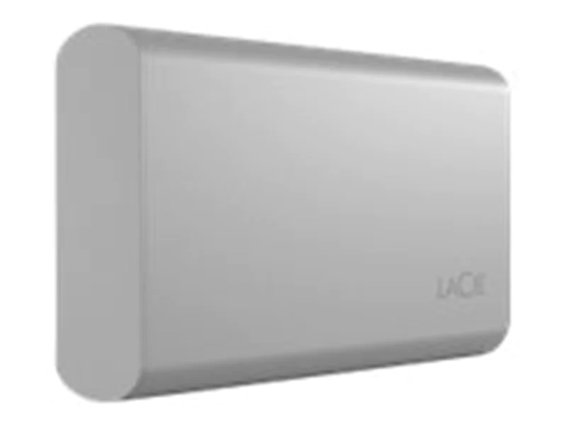 LaCie Portable SSD STKS500400 - SSD - 500 GB - extern (tragbar) - USB (USB-C Steckverbinder) - Moon Silver - mit Seagate Rescue Data Recovery