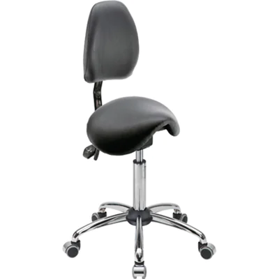 meychair Sitzhocker Assistant Basic Sattel Farbe der Sitzfläche: schwarz Farbe des Fußkreuzes: chrom