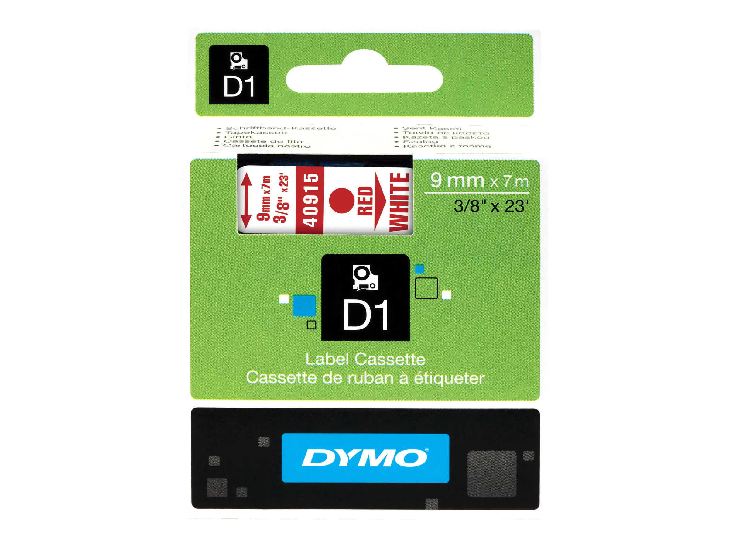 DYMO D1 - Glänzend - Rot auf Weiß - Rolle (0,9 cm x 7 m) 1 Kassette(n) Band - für LabelMANAGER