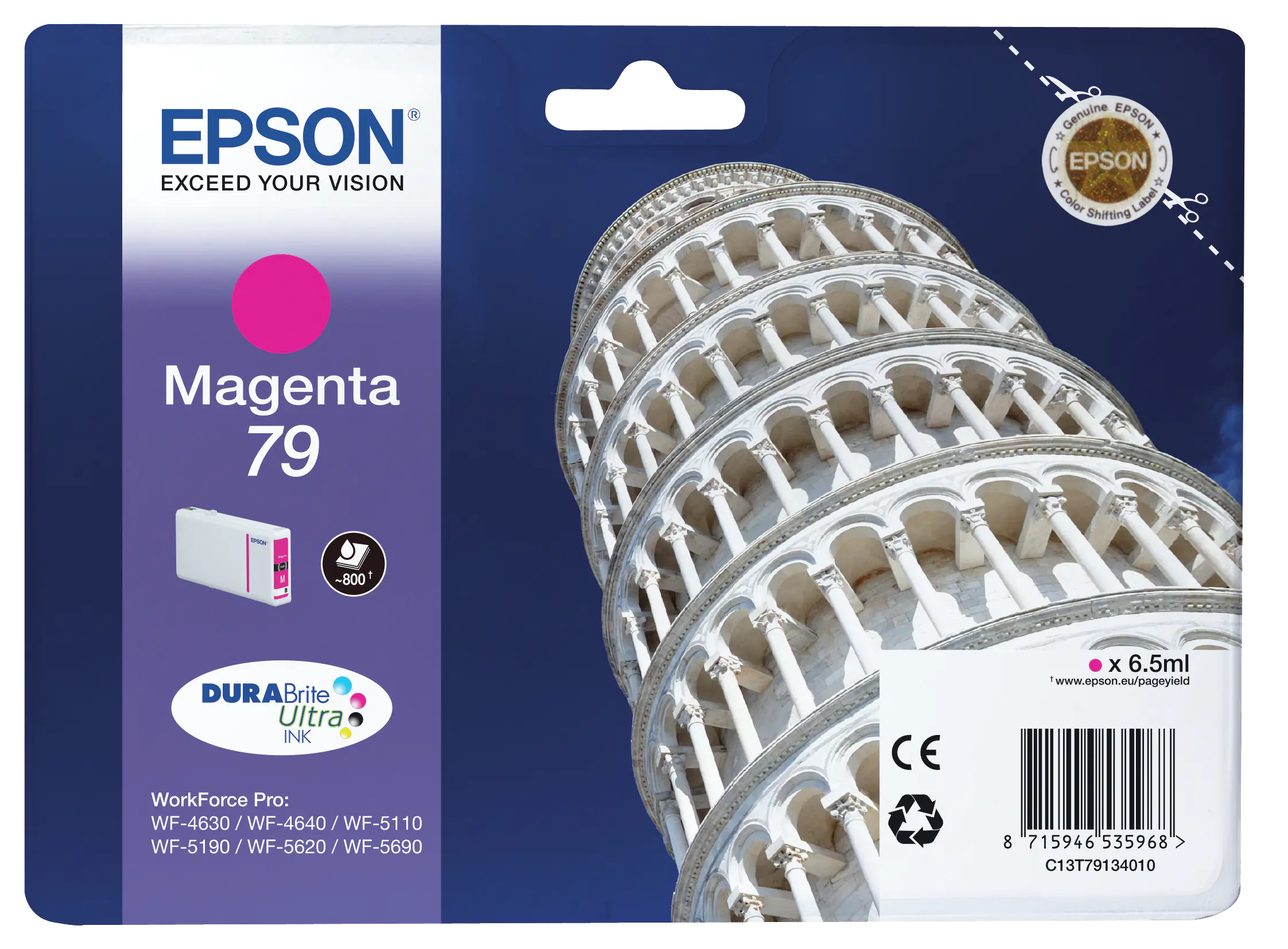 Epson 79 - 6.5 ml - Magenta - Original - Tintenpatrone - für WorkForce Pro WF-4630DWF, WF-4640DTWF, WF-5110DW, WF-5190DW, WF-5620DWF, WF-5690DWF