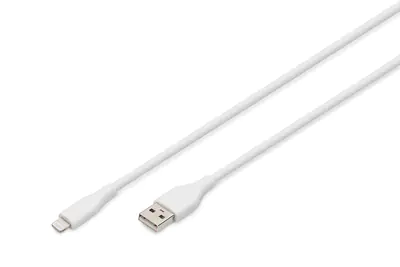 DIGITUS Lightning Silikon Anschlusskabel, USB-A - Lightning 0,5m, weiß
