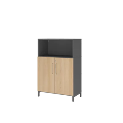 Hammerbacher Regalschrank FlexWall 800 x 1.180 x 41,7 mm (B x H x T) Flügeltür ohne Rollen Holz