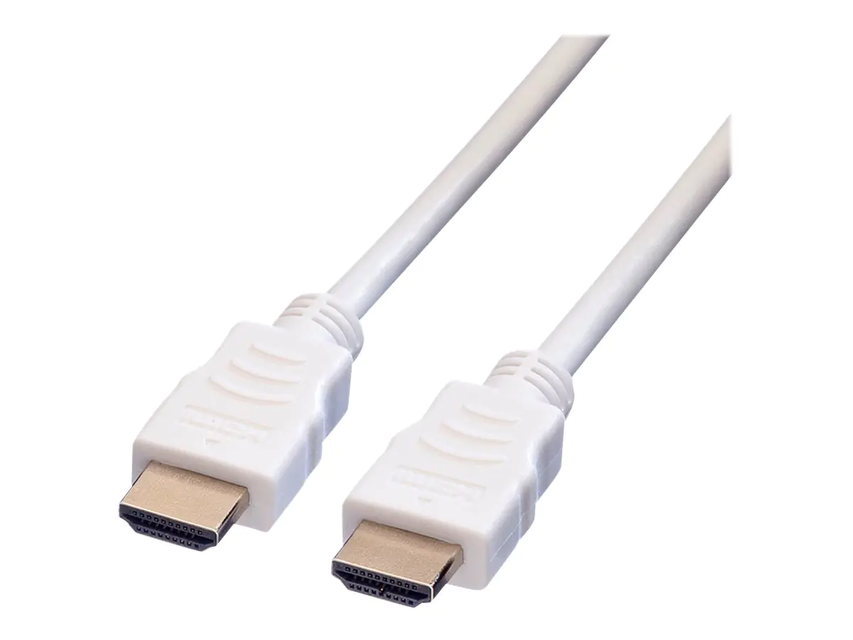 VALUE - HDMI-Kabel mit Ethernet - HDMI männlich zu HDMI männlich - 1.5 m - abgeschirmt - weiß - 4K Unterstützung