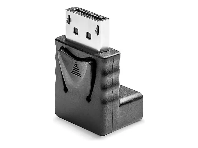 Lindy - DisplayPort-Adapter - DisplayPort (M) nach oben gewinkelt zu DisplayPort (W) - DisplayPort 1.2 - 4K Unterstützung - Schwarz