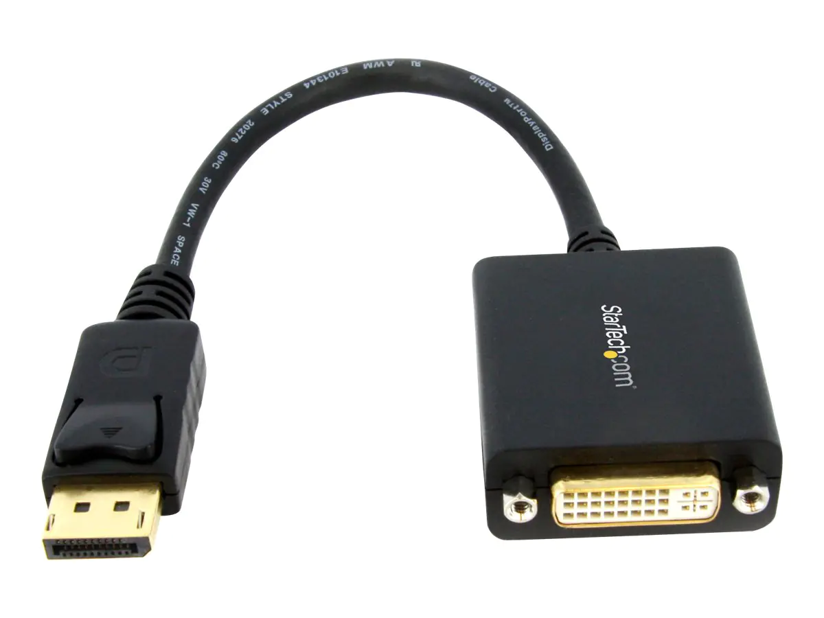 StarTech DisplayPort auf DVI Adapter - DP (Stecker) zu DVI-I (Buchse) Video -Konverter - maximale Auflösung 1920x1200 - DisplayPort-Adapter - DisplayPort (M) zu DVI-I (W) - 15.2 cm - Schwarz - für P/N: DK30C2DPEPUE, DK30C2DPPD, DK30C2DPPDUE, DK31C3HDPD, D