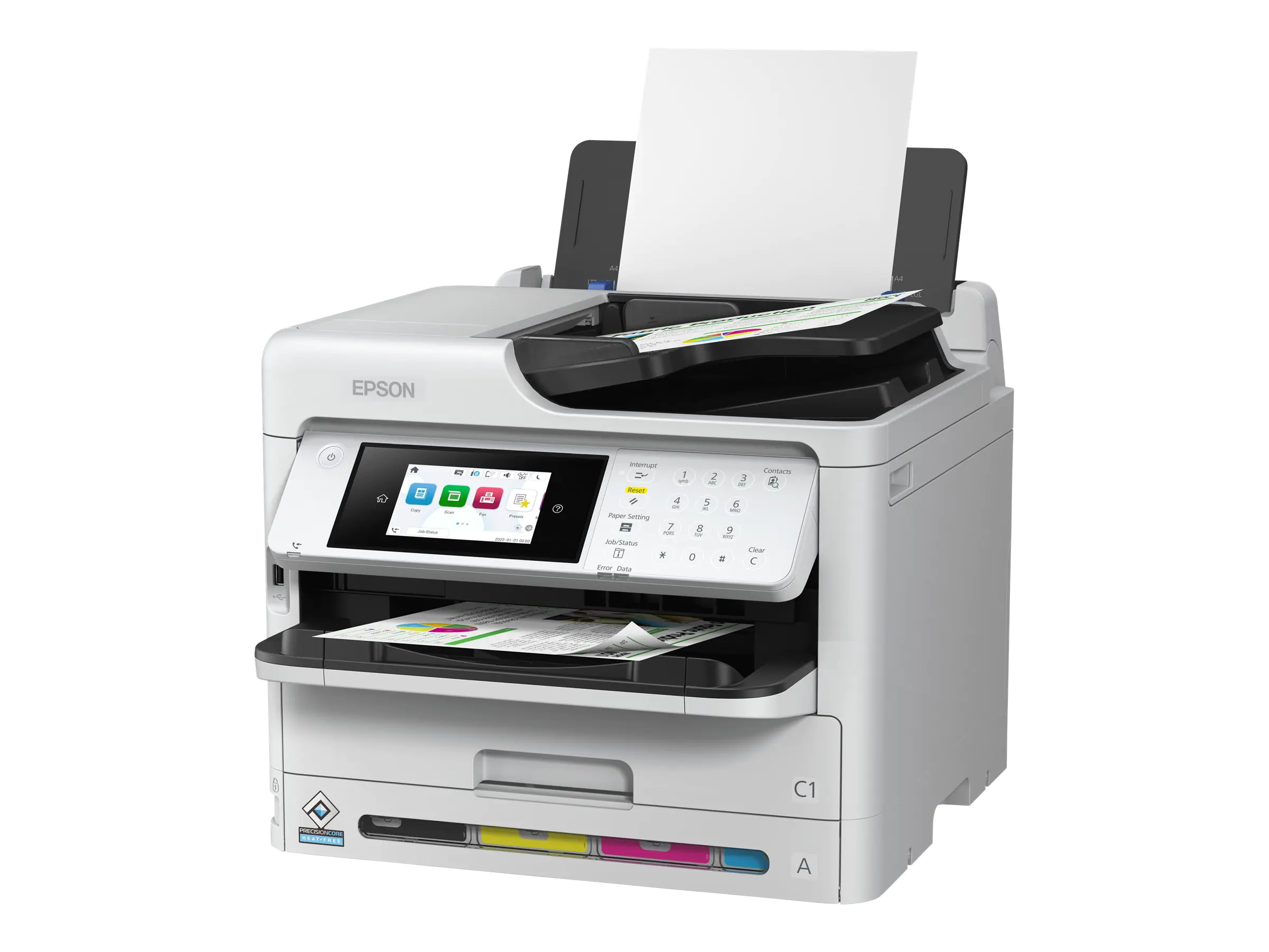 Epson WorkForce Pro WF-C5890DWF - Multifunktionsdrucker - Farbe - Tintenstrahl - A4/Legal (Medien) - bis zu 25 Seiten/Min. (Drucken) - 330 Blatt - 33.6 Kbps - Wi-Fi(n), USB 2.0, Gigabit LAN, USB 2.0-Host, NFC