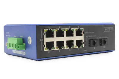 DIGITUS Industrial 8 + 2 -Port Gigabit Ethernet PoE Switch