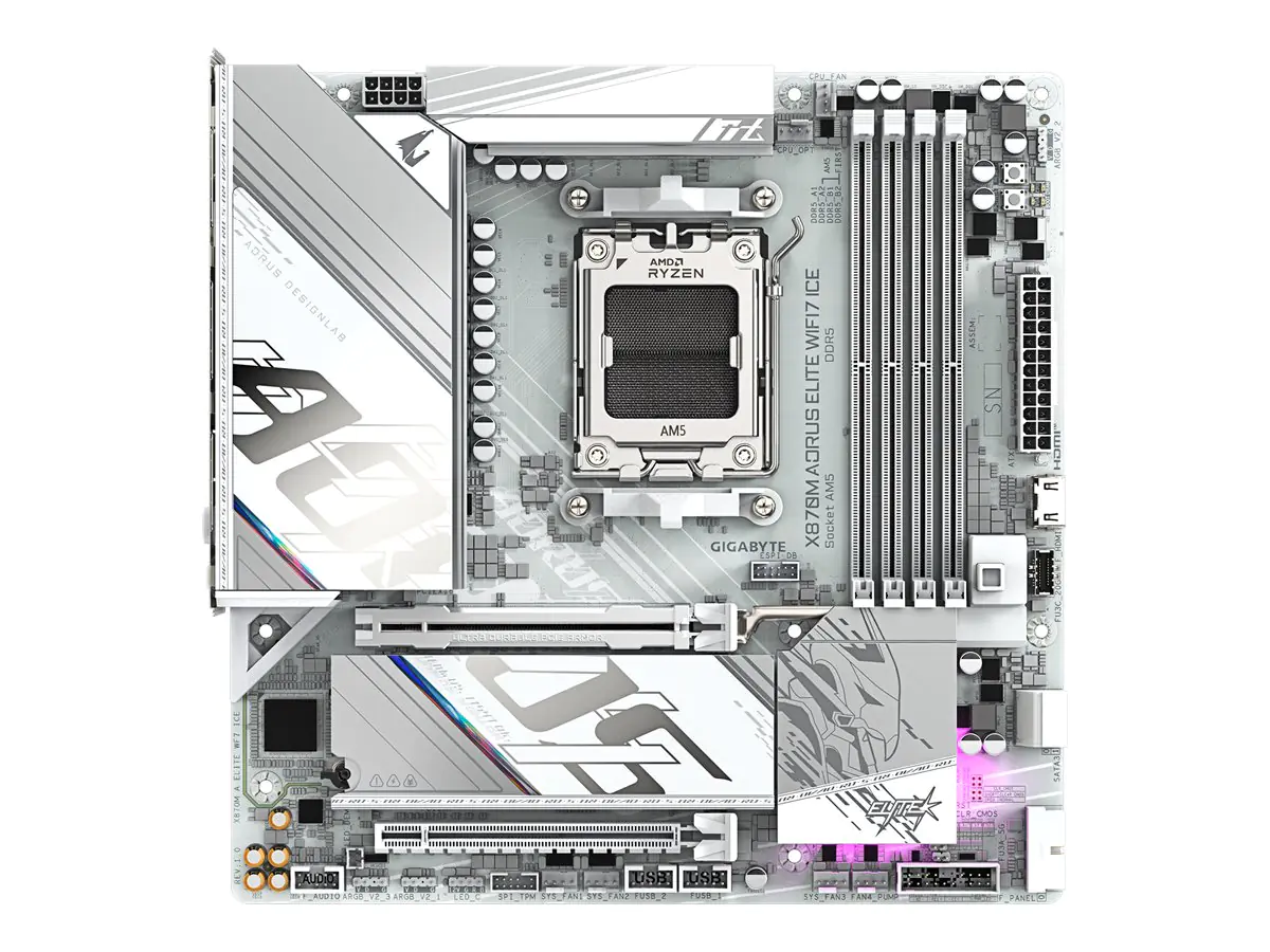 Gigabyte AORUS X870M ELITE WIFI7 ICE - Motherboard - micro ATX - Socket AM5 - AMD X870
