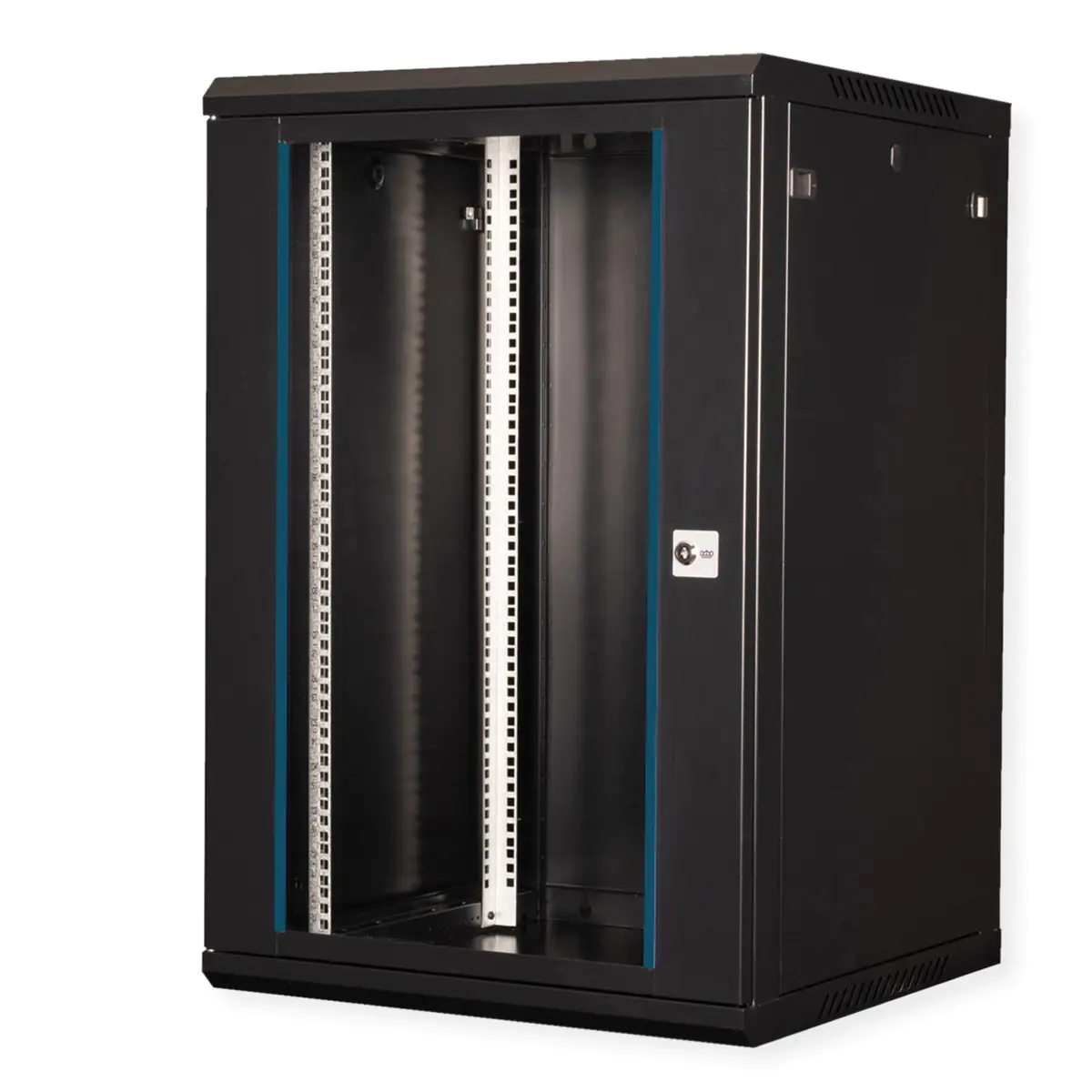 VALUE Schrank Netzwerkschrank - 600 x 600 mm - geeignet für Wandmontage - RAL 9005, Jet Black - 18U - 48.3 cm (19") 26.99.0832