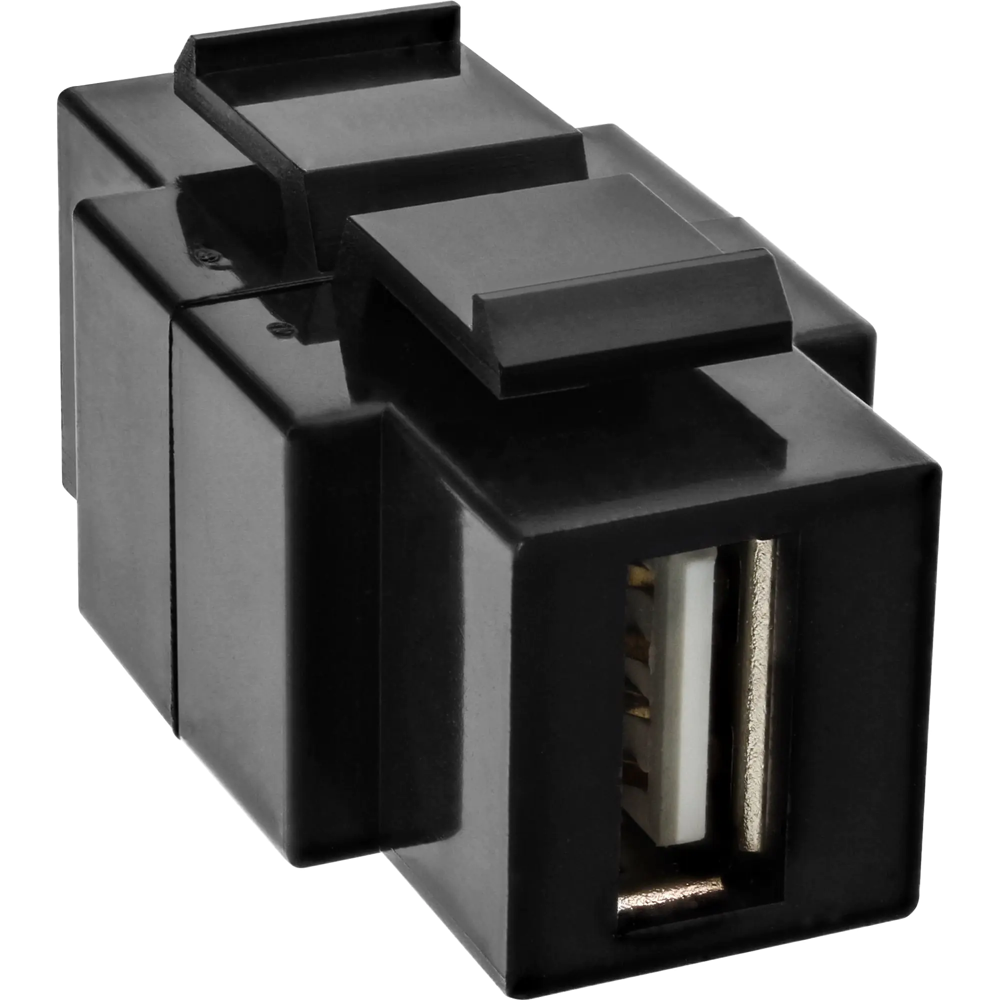 InLine USB 2.0 Snap-In Einsatz - USB A Buchse/ B Buchse - schwarzes Gehäuse