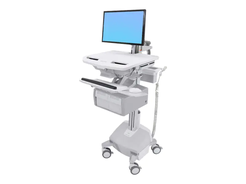 Ergotron Cart with LCD Arm, LiFe Powered, 2 Tall Drawers - Wagen - offene Architektur - für LCD-Display / PC-Ausrüstung - verriegelbar - Aluminium, verzinker Stahl, hochwertiger Kunststoff - Bildschirmgröße: bis zu 61 cm (bis zu 24 Zoll) SV44-12C2-2