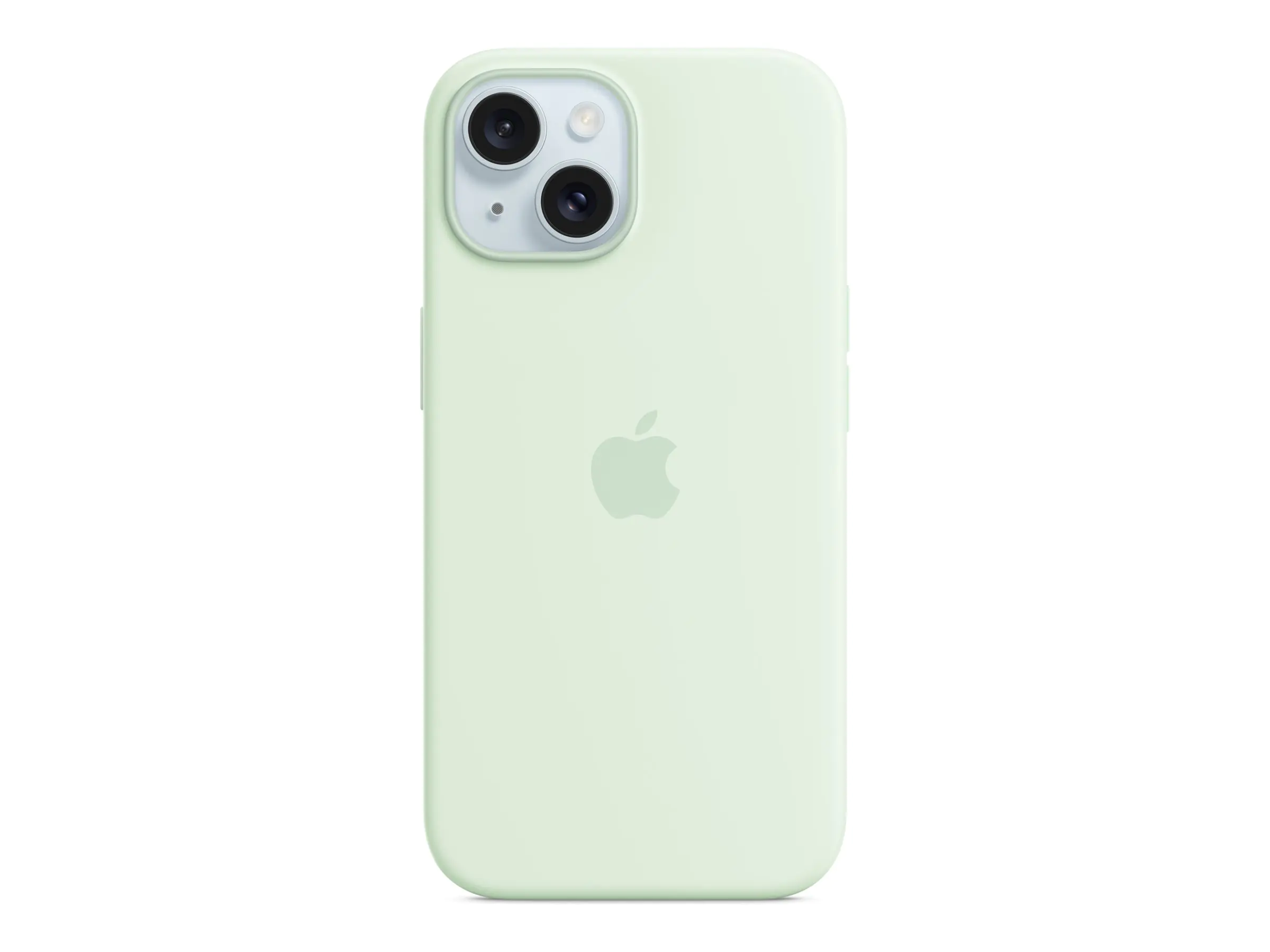 Apple - Hintere Abdeckung für Mobiltelefon - kompatibel mit MagSafe - Silikon - Soft Mint - für iPhone 15