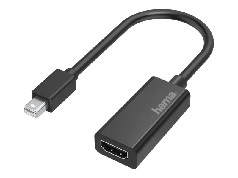 Hama - Videoadapter - Mini DisplayPort Stecker zu HDMI weiblich - Schwarz - 4K Unterstützung