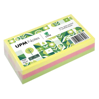 UPM Notes Haftnotiz Brillant 125 x 75 mm (B x H) gelb, rosa, grün 100 Bl./Pack. 3 Block/Pack.