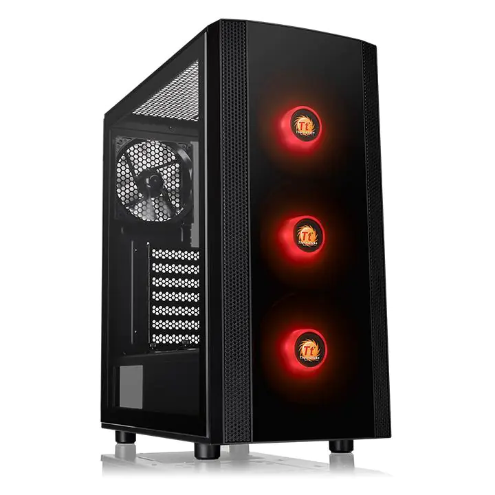Thermaltake Versa J25 - Tempered Glass RGB Edition - Tower - ATX - Seitenteil mit Fenster (gehärtetes Glas) - keine Spannungsversorgung (PS/2) - Schwarz - USB/Audio