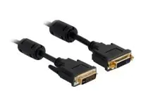 Delock - DVI-Verlängerungskabel - DVI-I (M) zu DVI-I (W) - 3 m - Daumenschrauben - Schwarz