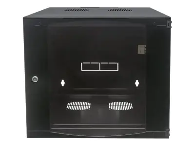 Intellinet Network Cabinet, Wall Mount (Double Section Hinged Swing Out), 6U, Usable Depth 235mm/Width 465mm, Black, Flatpack, Max 30kg, Swings out for access to back of cabinet when installed on wall, 19", Parts for wall install (eg screws/rawl