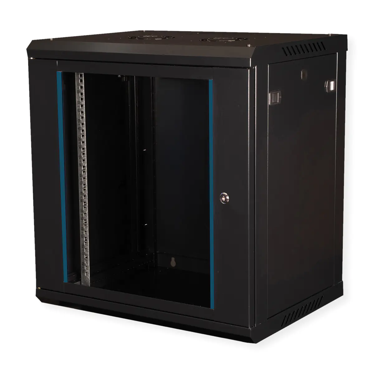 VALUE Schrank Netzwerkschrank - 600 x 450 mm - geeignet für Wandmontage - RAL 9005, Jet Black - 12U - 48.3 cm (19") 26.99.0825