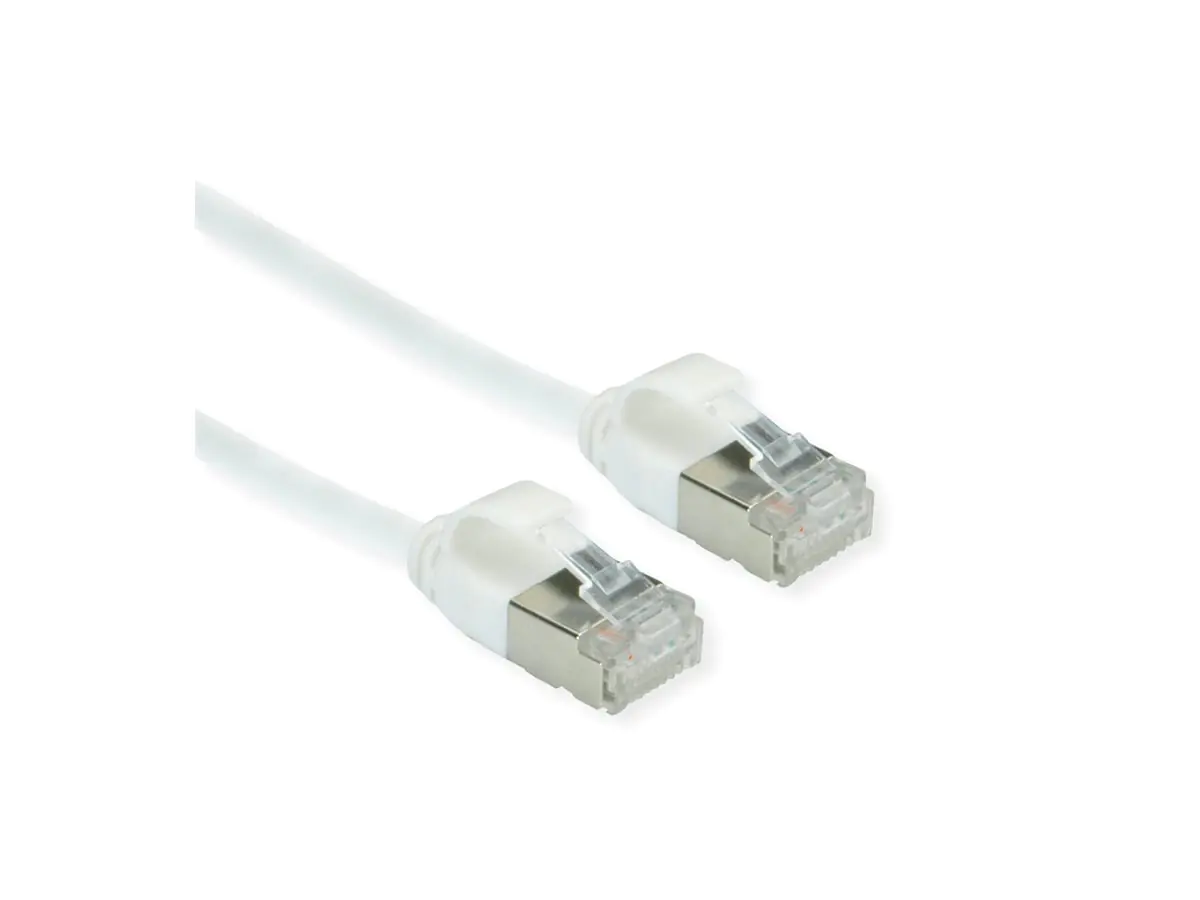 Roline Green - Patch-Kabel - RJ-45 (M) zu RJ-45 (M) - 1 m - U/FTP - CAT 6a - halogenfrei, geformt, ohne Haken, verseilt - weiß