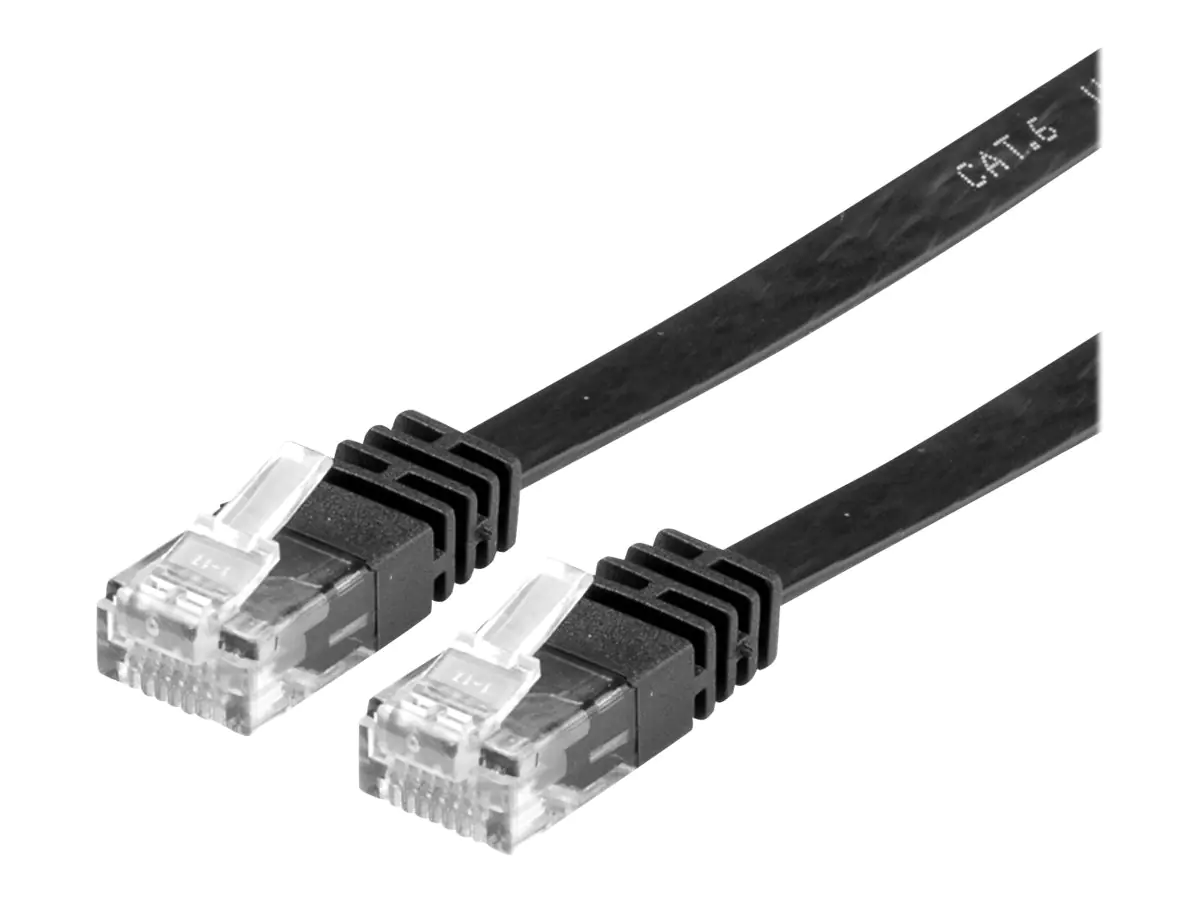 VALUE - Netzwerkkabel - RJ-45 (M) zu RJ-45 (M) - 3 m - UTP - CAT 6 - flach - Schwarz
