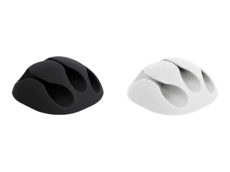 DeLOCK - Kabelhalter-Kit - Tisch montierbar, Oberfläche montierbar, geeignet für Wandmontage - Schwarz, weiß