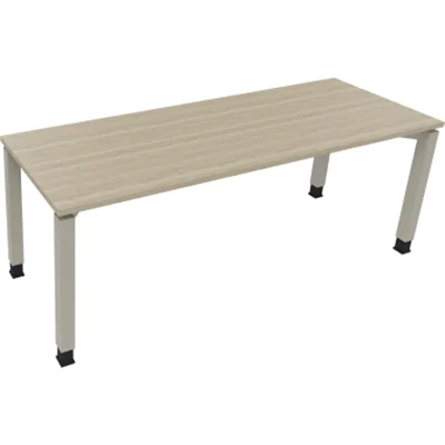 Schreibtisch Vierfuß Quadratrohr B2000xT700xH680-820 si/Eiche Natur