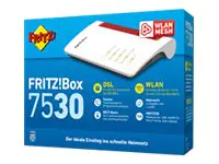 AVM FRITZ!Box 7530 - - Wireless Router - - DSL-Modem 4-Port-Switch - 1GbE - Wi-Fi 5 - Dual-Band - VoIP-Telefonadapter (DECT)