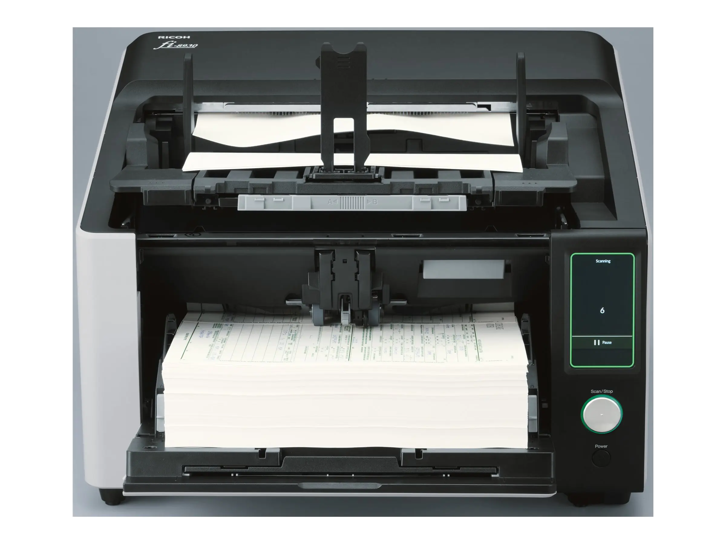 Ricoh fi-8930 - Dokumentenscanner - Dual CIS - Duplex - 305 x 431.8 mm - 600 dpi x 600 dpi - bis zu 130 Seiten/Min. (einfarbig) / bis zu 130 Seiten/Min. (Farbe) - automatischer Dokumenteneinzug (750 Blätter) - bis zu 110000 Scanvorgänge/Tag - USB 3.2 Gen