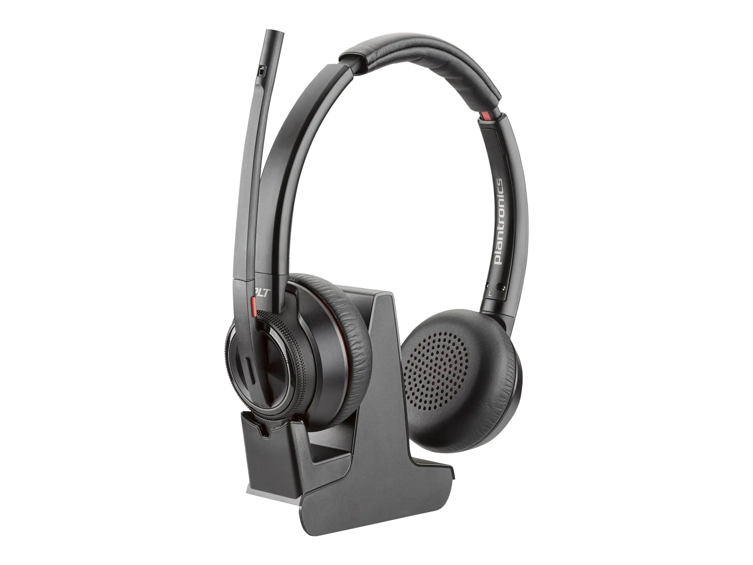 Poly Savi 8220 Office - Headset - On-Ear - DECT - kabellos - aktive Rauschunterdrückung - Schwarz