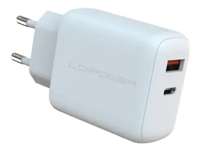 LC-Power LC-GAN-45 - Netzteil - GaN - 45 watt - 3 A - PD 3.0 - 2 Ausgabeanschlussstellen (USB Typ A, USB-C)