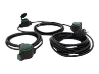 REV Supraflex - Spannungsversorgungs-Verlängerungskabel - Stromversorgung (S) zu Stromversorgung (R) - Wechselstrom 230 V - 16 A - 10 m - Schwarz, grün