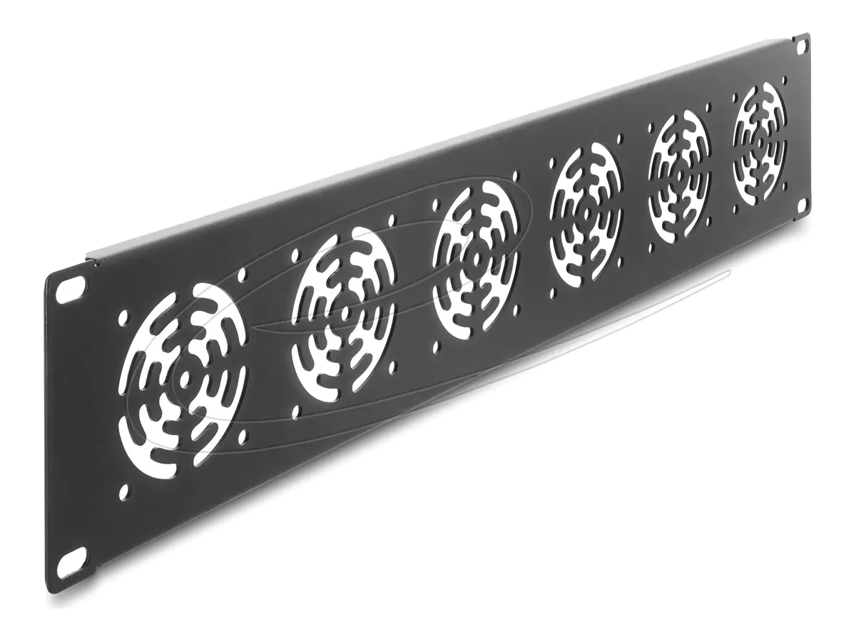 Delock Lüfterkonsolenabdeckplatte - für 6 Lüfter 60 x 60 mm - Rack montierbar - Dunkelgrau - 2U - 48.3 cm (19") 67415