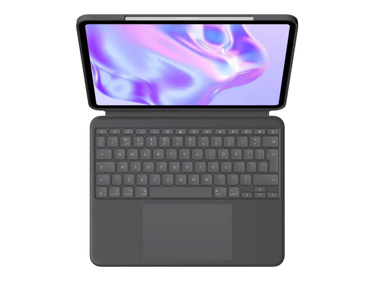 Logitech Combo Touch - Tastatur und Foliohülle - mit Trackpad - hinterleuchtet - Apple Smart connec
