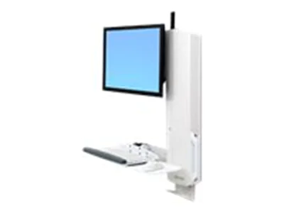 Ergotron - Befestigungskit (vertikaler Hub) - für LCD-Display / PC-Ausrüstung - Steh-Sitz-Sysetm - weiß - Bildschirmgröße: bis zu 61 cm (bis zu 24 Zoll) - Wandmontage