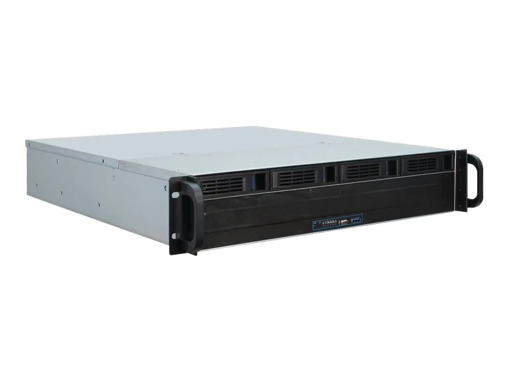 Inter-Tech IPC 2U-2404L - Rack-Montage - 2U - micro ATX - SATA/SAS - Hot-Swap - keine Spannungsversorgung (ATX / PS/2) - USB