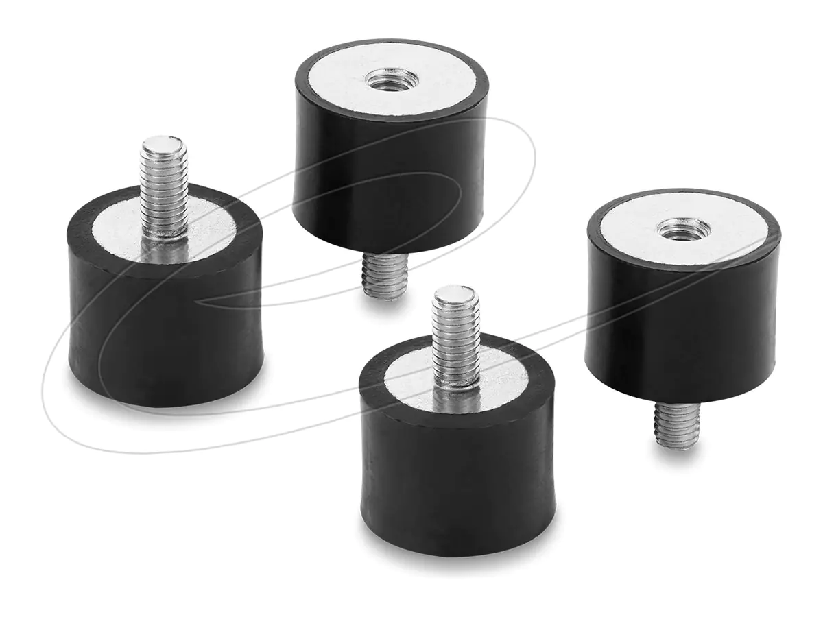 Delock Vibrationsdämpfer - mit Innen- und Außengewinde - Schwarz (Packung mit 4) 60819