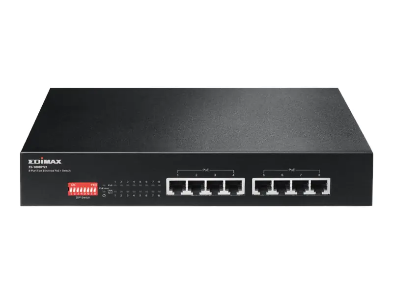 Edimax ES-1008P - V2 - Switch - 8 x 10/100 (PoE+) - Desktop - PoE+ (130 W)