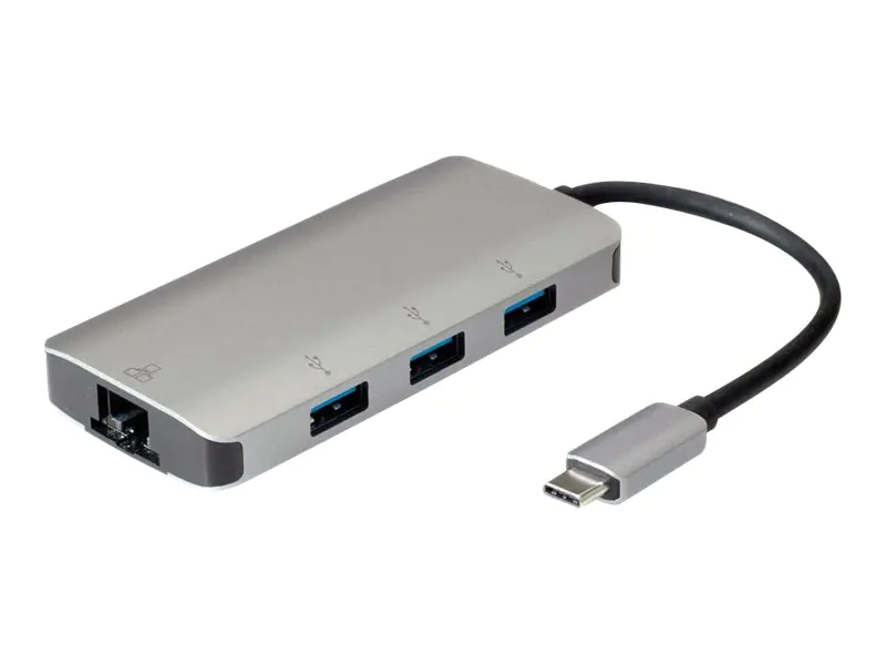 Roline - Hub - 3 x SuperSpeed USB 3.0 x 10/100/1000 - Desktop