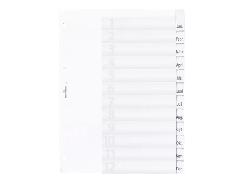 Durable Trennelement - 12 Teile - vorgedruckt: 1-12 - für A4 (210 x 297 mm) 681019