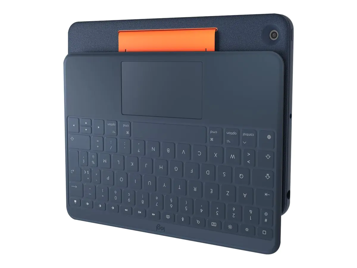 Logitech Rugged Combo 3 Touch for Education - Tastatur und Foliohülle - mit Trackpad - Apple Smart connector - QWERTZ - Deutsch - Classic Blue - für Bildungseinrichtungen - für Apple 10.2-inch iPad (7. Generation, 8. Generation, 9. Generation)