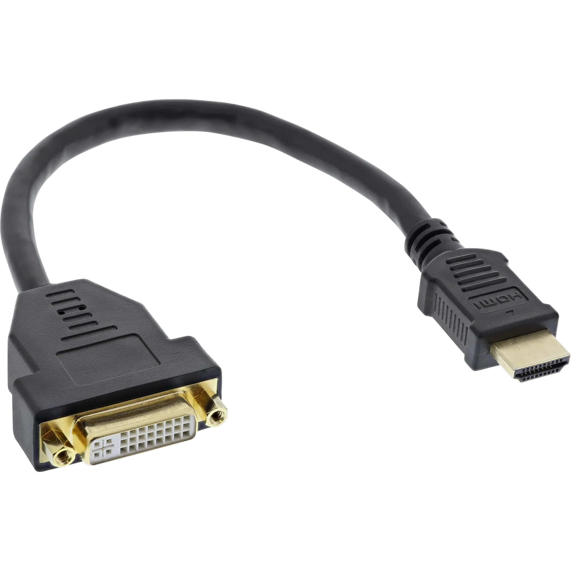 InLine HDMI-DVI Adapterkabel - HDMI Stecker auf DVI Buchse - 0,2m 17670I