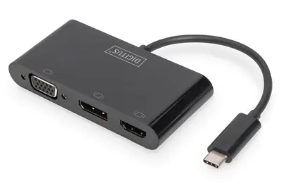 Digitus - Externer Videoadapter - USB-C - HDMI, VGA, DisplayPort - weiß