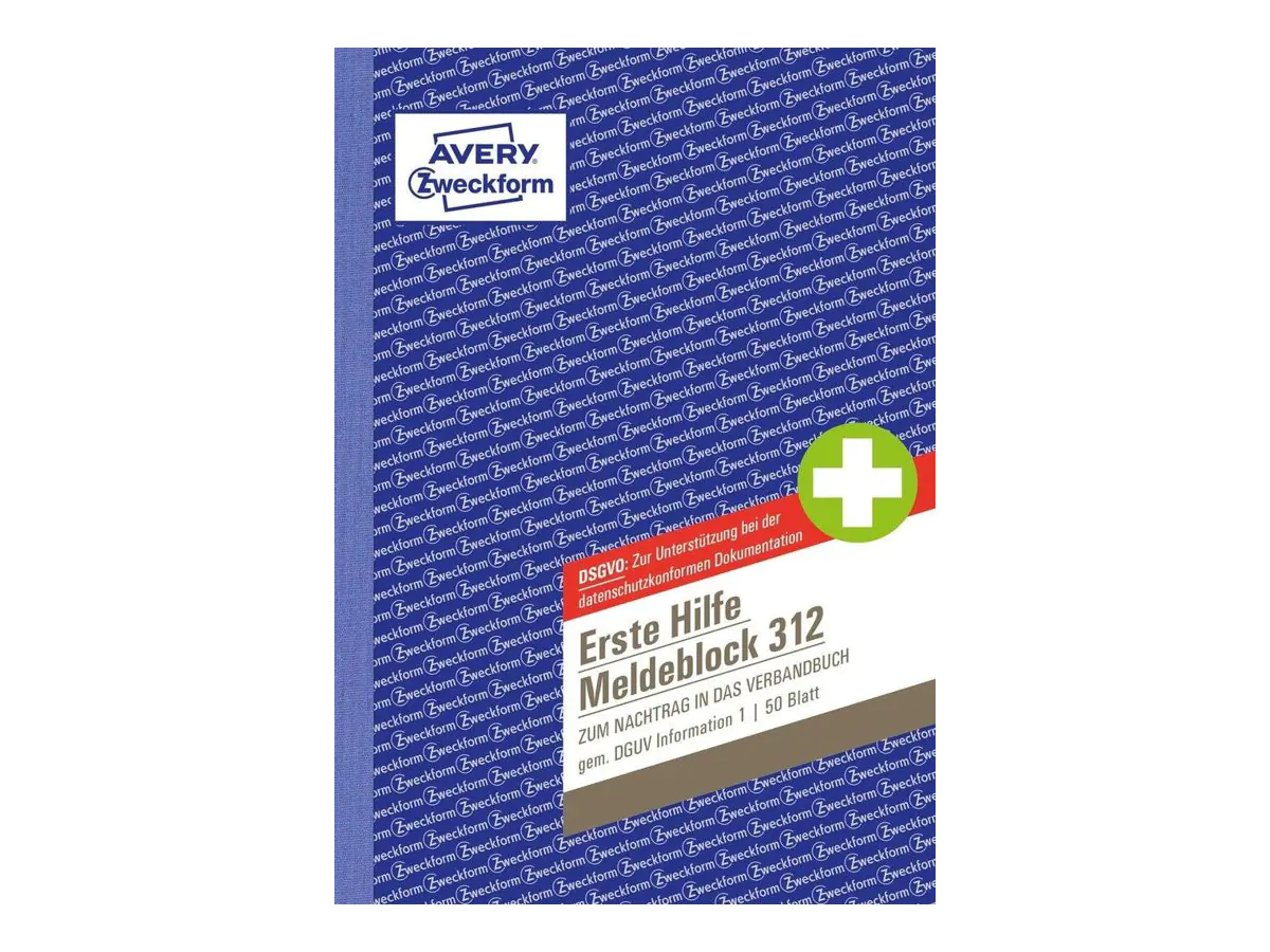 Avery Zweckform Erste-Hilfe-Meldeblock - 50 Blatt / 50 Blatt - A5 (148 x 210 mm) 312